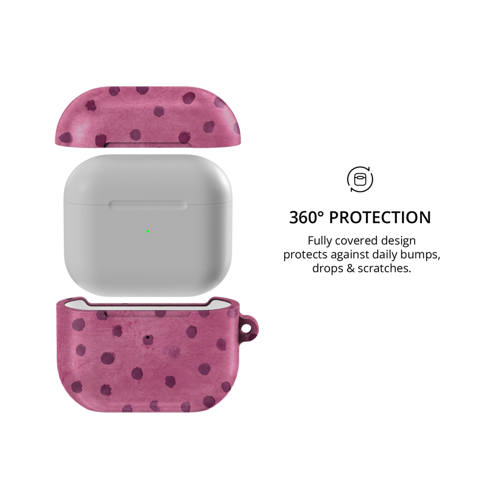 Rosehush | Pink Watercolor Polka Dot AirPods Case