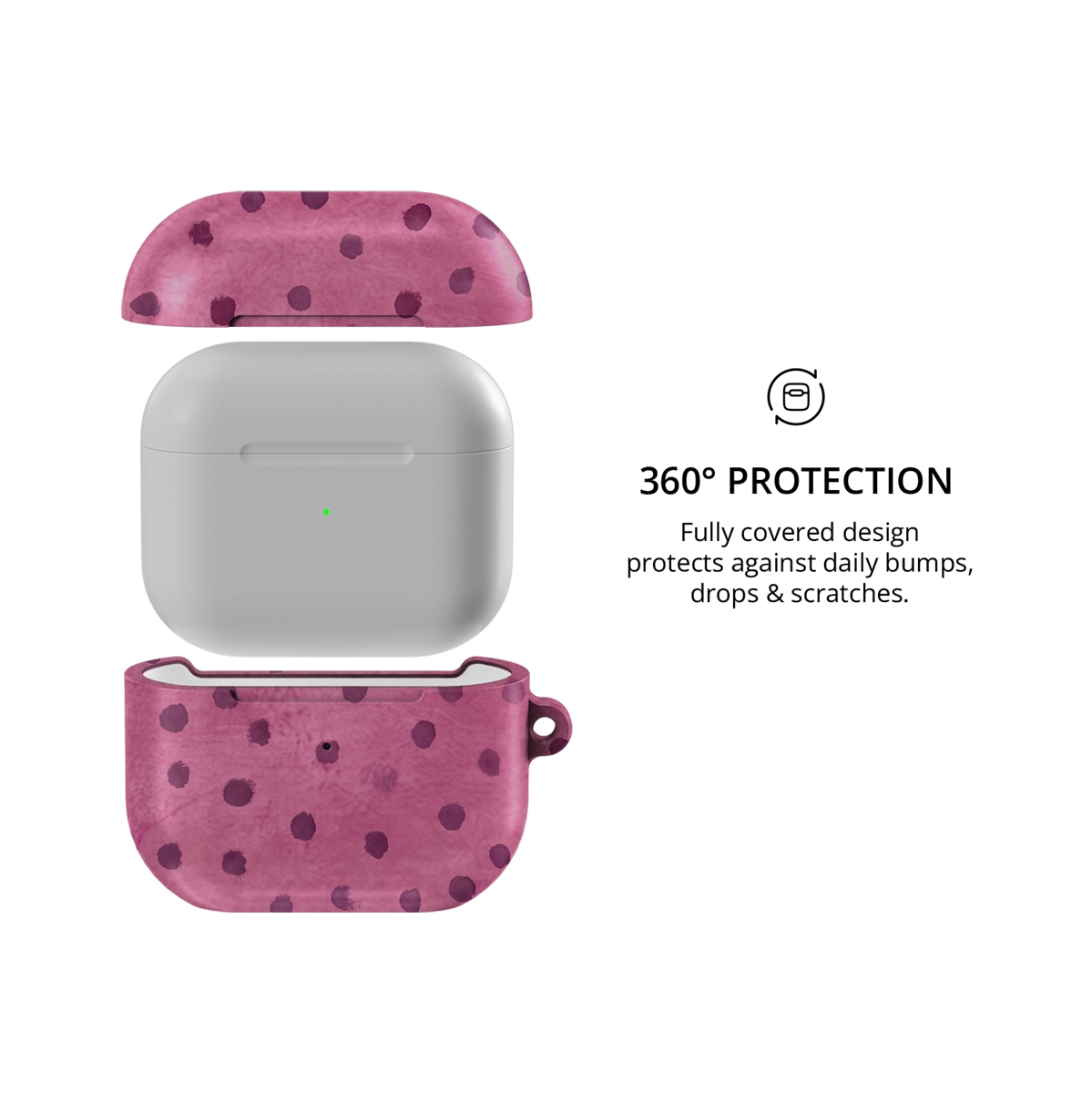 Rosehush | Pink Watercolor Polka Dot AirPods Case