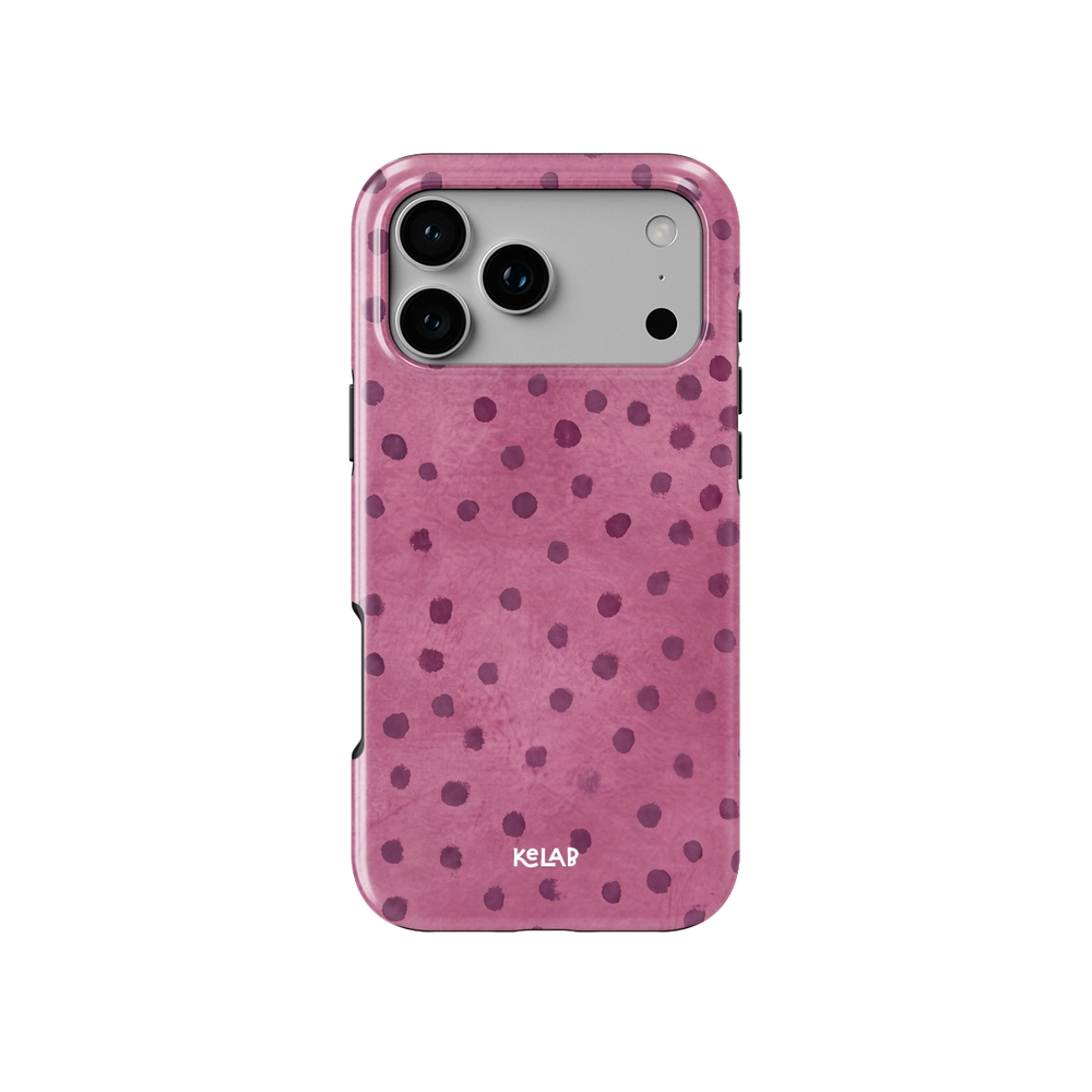 Rosehush | Pink Watercolor Polka Dot iPhone Case