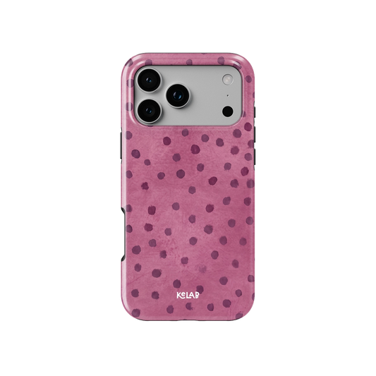 Rosehush | Pink Watercolor Polka Dot iPhone Case