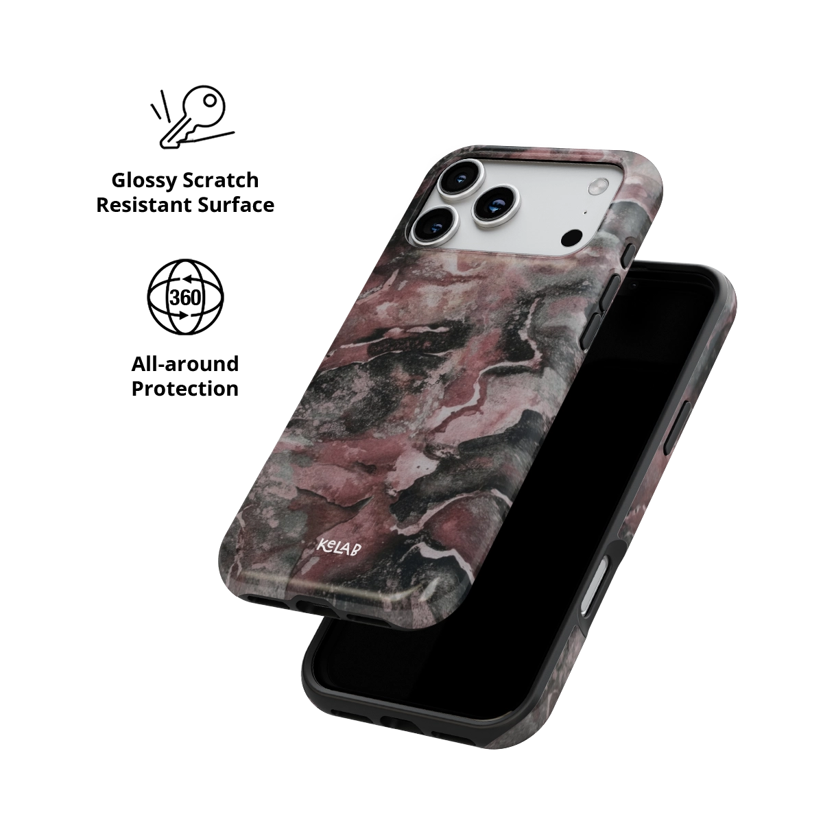 Smoke Mauve | Gray Mauve Marble iPhone Case