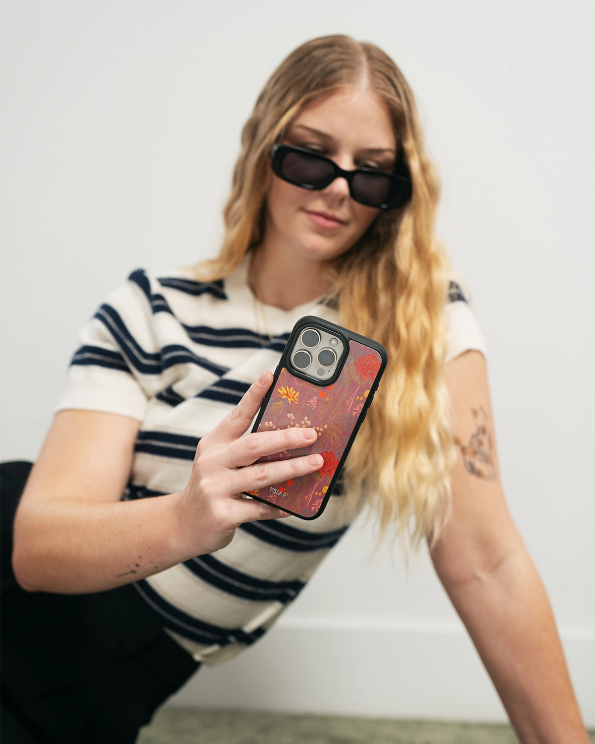 Dusty Pink Floral iPhone Case – styled look 4