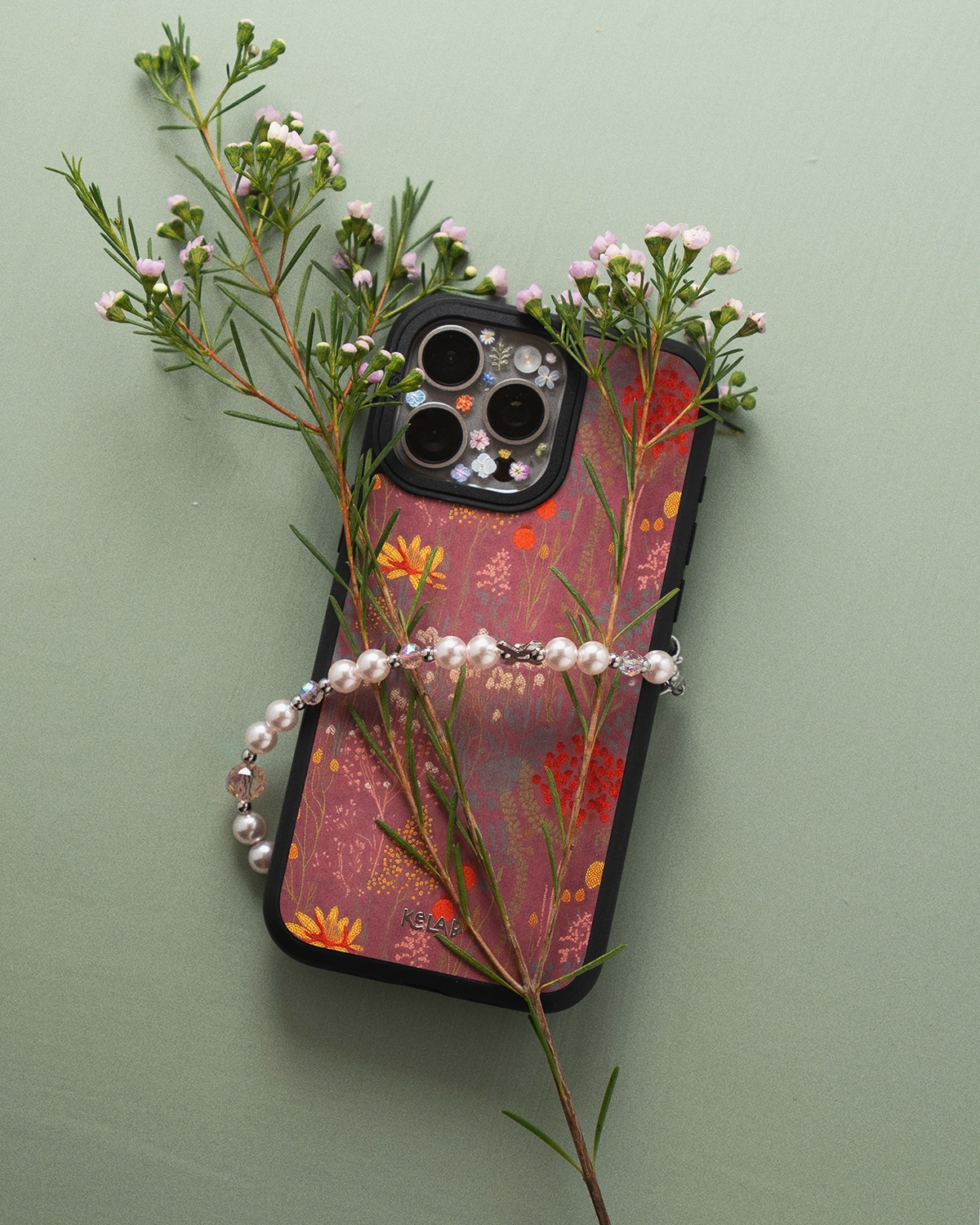 Dusty Pink Floral iPhone Case – styled look 2