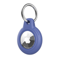 Blue AirTag Case - Waterproof Secure Holder with Key Ring. Ideal for attaching to bags, keys, or electronics for secure tracking.