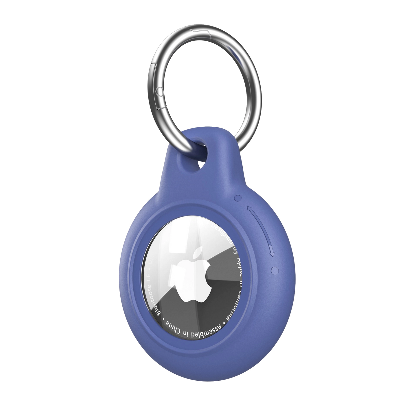Blue AirTag Case - Waterproof Secure Holder with Key Ring. Ideal for attaching to bags, keys, or electronics for secure tracking.