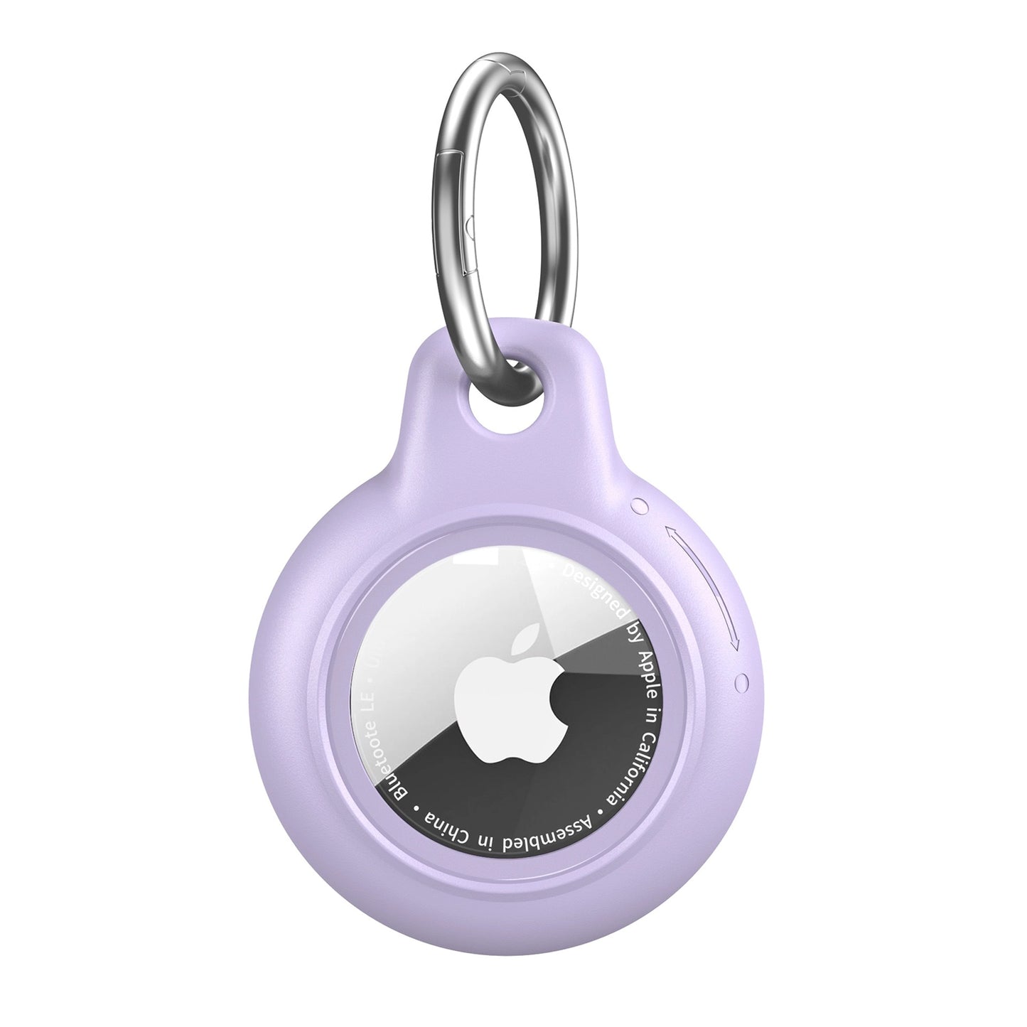 AirTag Case - Waterproof Secure Holder with Key Ring in lavender color, designed for scratch protection and easy attachment to keys or bags.