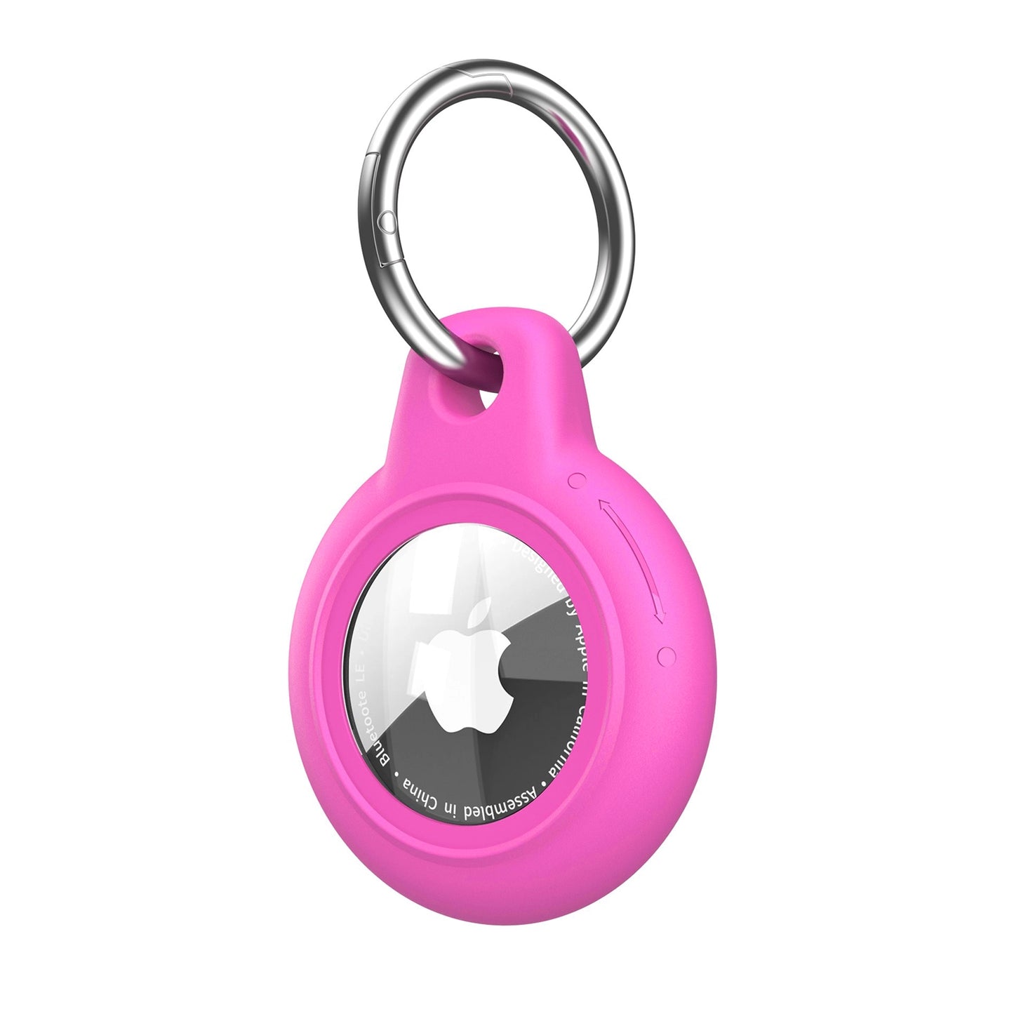 Pink AirTag Case - Waterproof Secure Holder with Key Ring. Scratch-resistant silicone design for electronics and valuables.