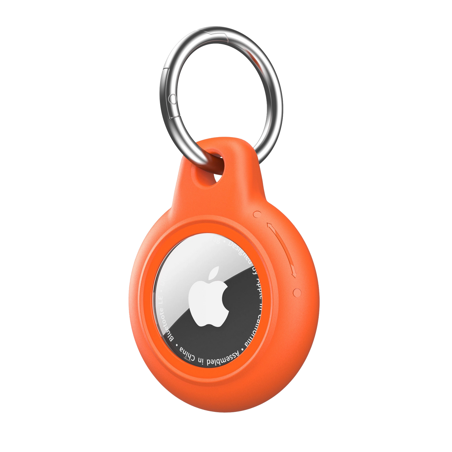 Orange AirTag Case - Waterproof Secure Holder with Key Ring. Vibrant color and rugged design for electronics and valuables.