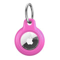 Pink AirTag Case - Waterproof Secure Holder with Key Ring for GPS tracking. Durable silicone cover for keys, bags, and pet collars.
