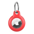 Red AirTag Case - Waterproof Secure Holder with Key Ring. Protective silicone case for GPS tracking on keys and luggage.