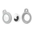 Gray AirTag Case - Waterproof Secure Holder with Key Ring shown disassembled. Simple and secure GPS accessory case.