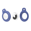 Blue AirTag Case - Waterproof Secure Holder with Key Ring disassembled. Includes protective shell and AirTag for easy setup and use.