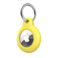 Yellow AirTag Case - Waterproof Secure Holder with Key Ring. Bright and protective silicone shell for everyday use on keys or bags.