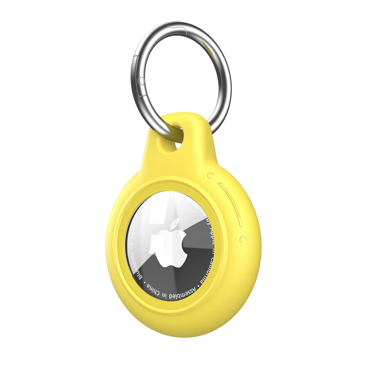 Yellow AirTag Case - Waterproof Secure Holder with Key Ring. Bright and protective silicone shell for everyday use on keys or bags.