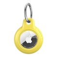 Yellow AirTag Case - Waterproof Secure Holder with Key Ring. Bold GPS accessory for electronics with secure fit and scratch resistance.