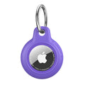 Purple AirTag Case - Waterproof Secure Holder with Key Ring. Vibrant silicone holder for GPS accessories and electronics.