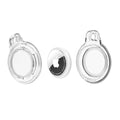 AirTag Case - Waterproof Secure Holder with Key Ring shown in transparent design, includes front and back view with AirTag inside for full protection.