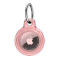 AirTag Case - Waterproof Secure Holder with Key Ring in pink, designed for scratch protection and easy attachment to keys or bags.