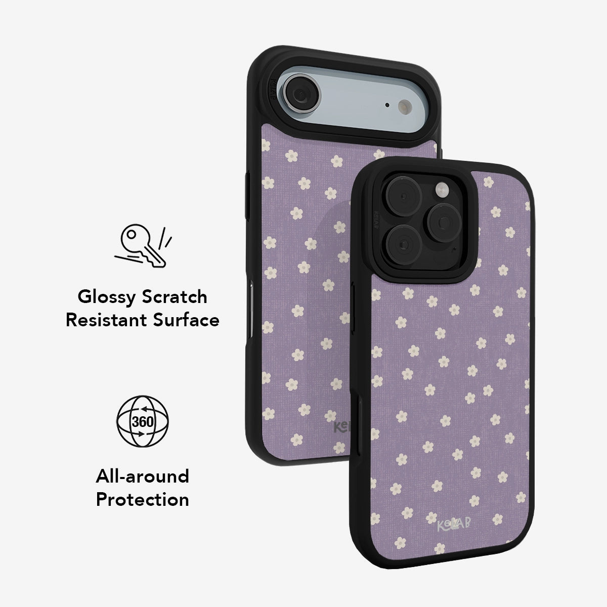 Glossy scratch resistant violet flora phone case with protection
