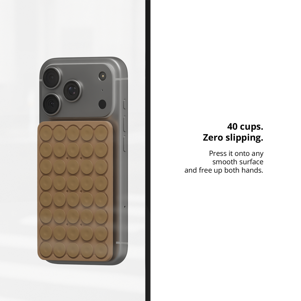 Oat Milk | Taupe Bendable Suction Cup Phone Holder