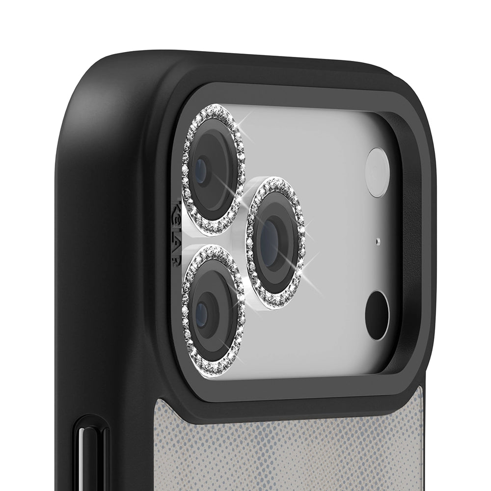 KELAB phone case with sparkling camera lens protection for iPhone.