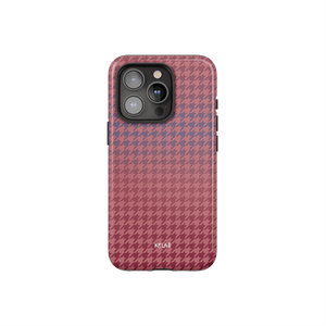 Blush Weave | Pink Houndstooth Phone Case - KELAB
