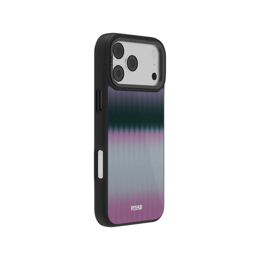 Gradient purple and pink KELAB iPhone Case with protective bumper and raised phone corners