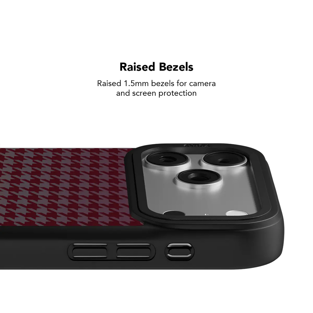KELAB iPhone Case black tough MagSafe with gradient textile back and triple camera lens openings
