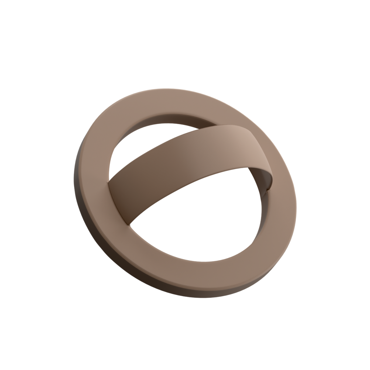 Latte brown silicone MagSafe loop grip with finger loop
