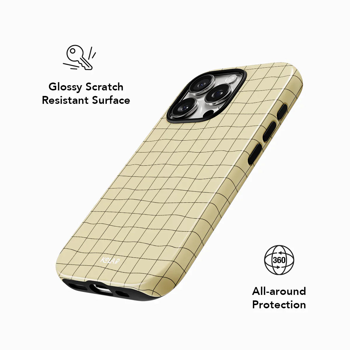 Subtle Striped Phone Case Yellow Pastel | KELAB Subtle Striped Phone Case Yellow Pastel | KELAB