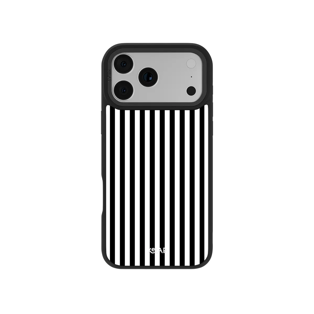 Liquorice | Black & White Vertical Stripe iPhone Case