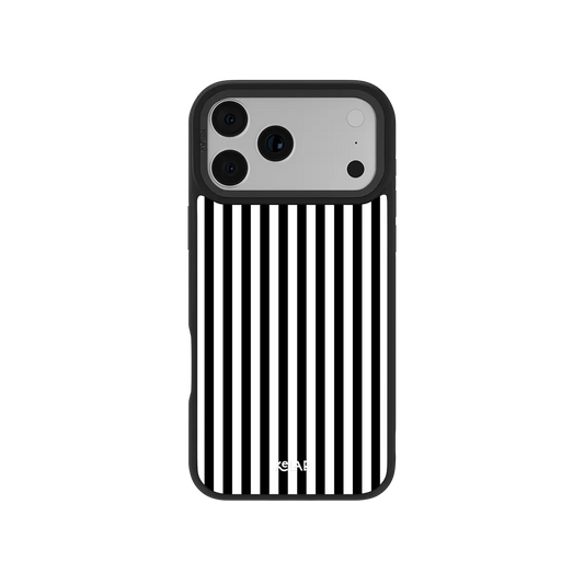 Liquorice | Black & White Vertical Stripe iPhone Case