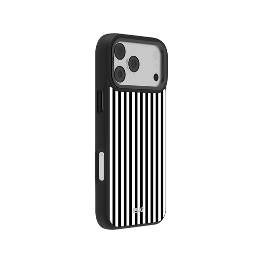 Liquorice | Black & White Vertical Stripe iPhone Case