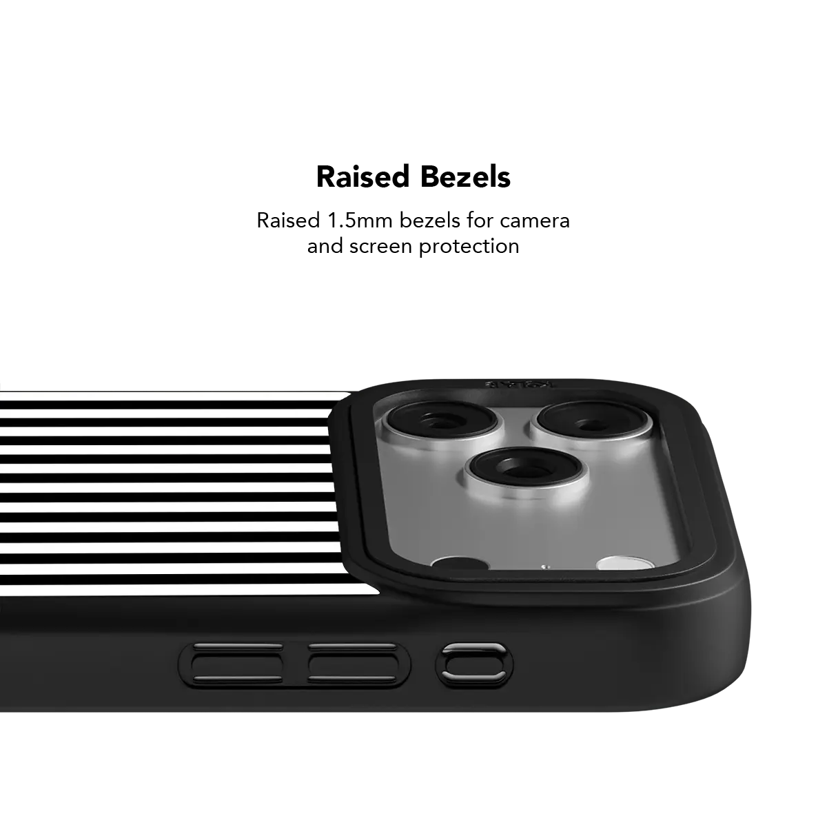 Liquorice | Black & White Vertical Stripe iPhone Case