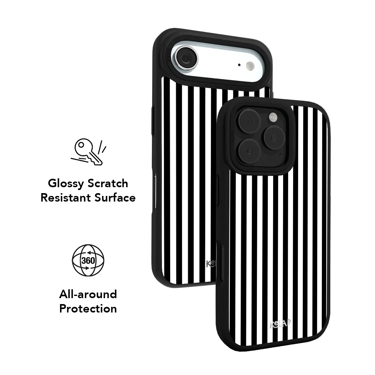 Liquorice | Black & White Vertical Stripe iPhone Case