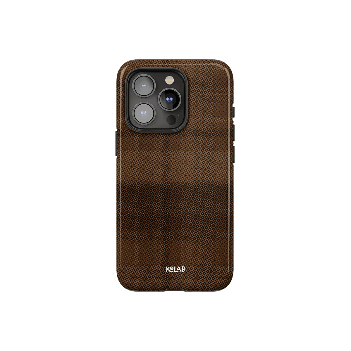 Minimalist Phone Case with Brown Flannel Design Minimalist Phone Case with Brown Flannel Design