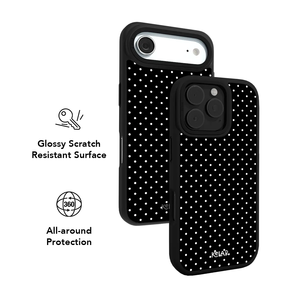 Midnight Constellation | Black Polka Dot iPhone Case
