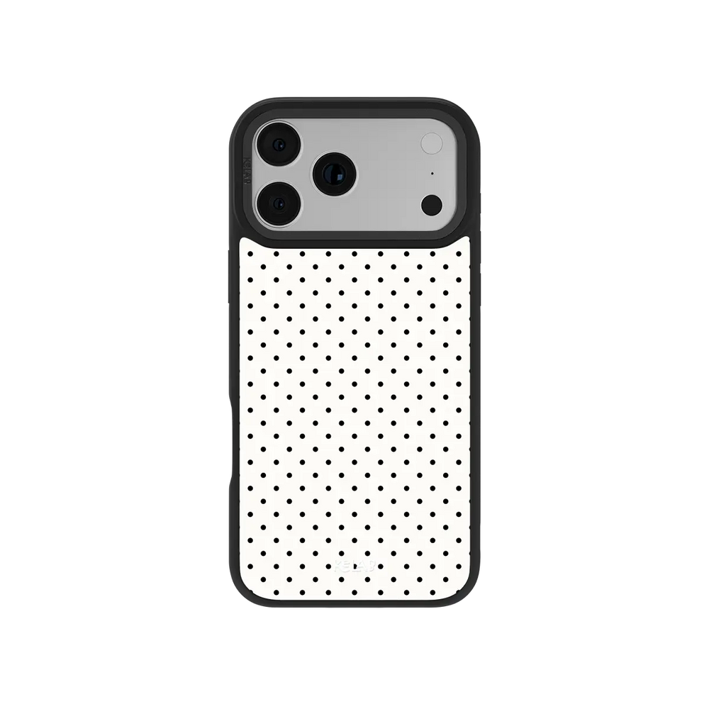 Ivory Ink | White Polka Dot iPhone Case