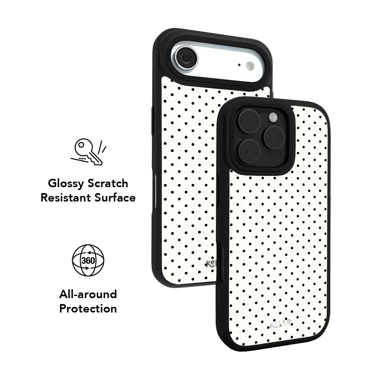 Ivory Ink | White Polka Dot iPhone Case