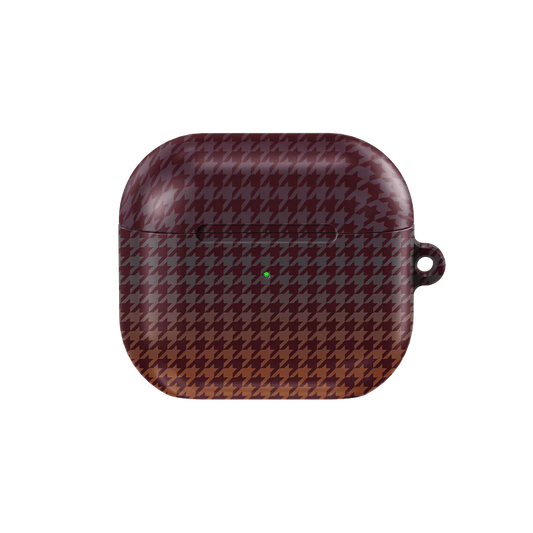 Garnet Weave | Burgundy Houndstooth AirPods Case - KELAB