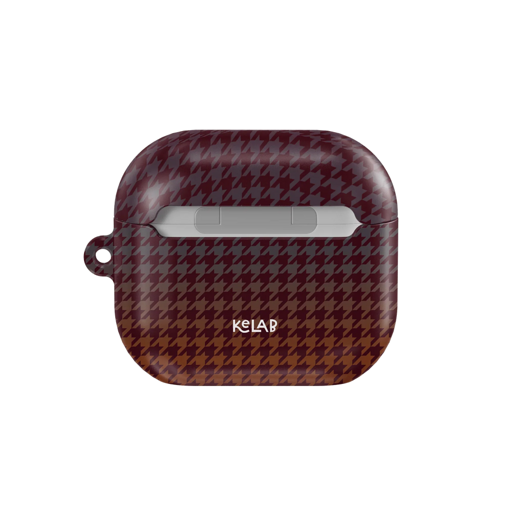 Garnet Weave | Burgundy Houndstooth AirPods Case - KELAB