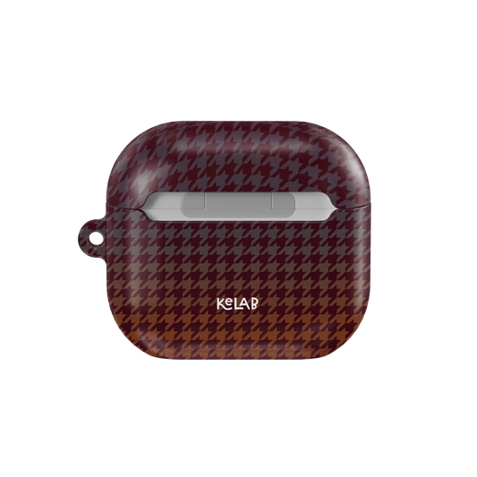 Garnet Weave | Burgundy Houndstooth AirPods Case - KELAB