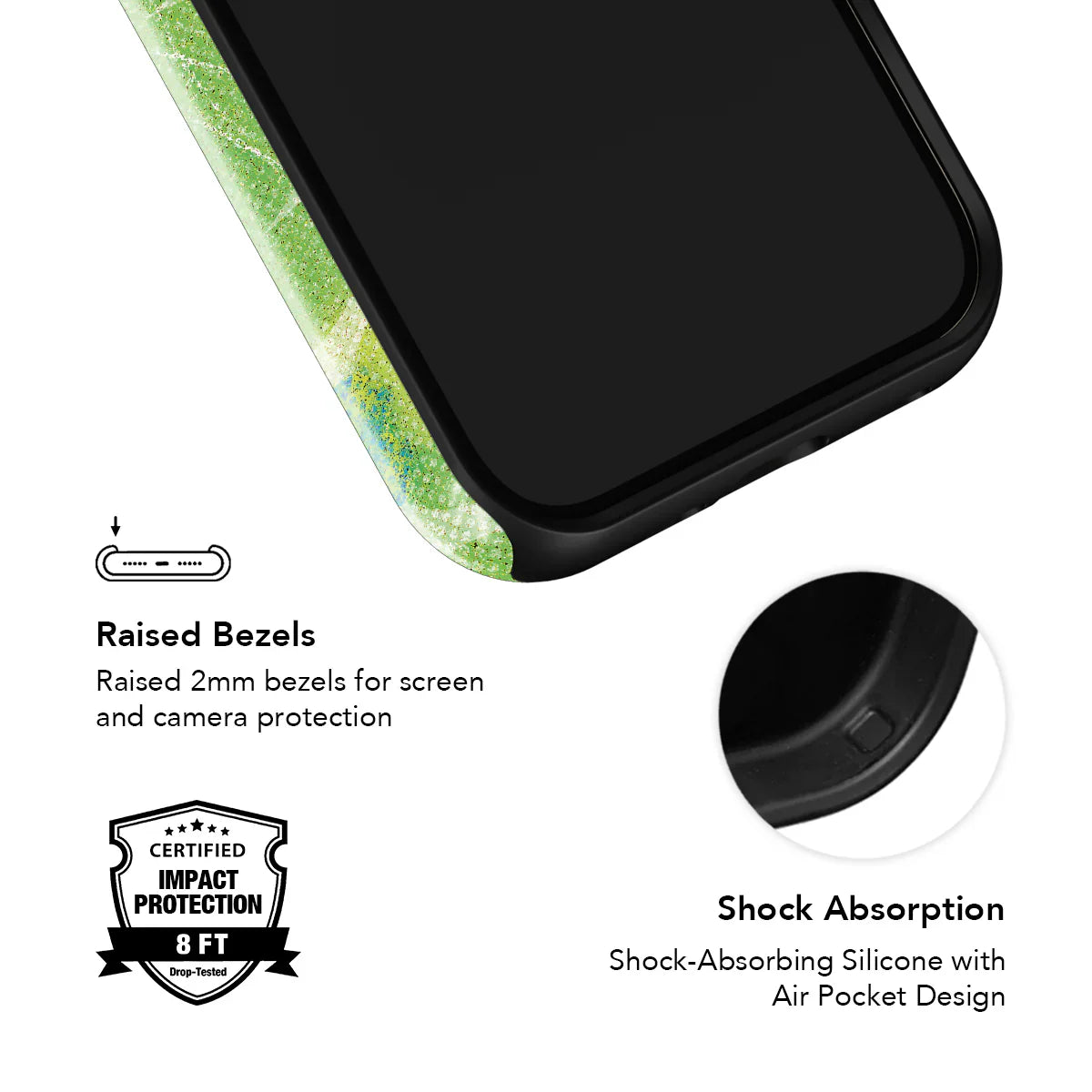 Lime Float | Green Phone Case with Retro Geometric Design
