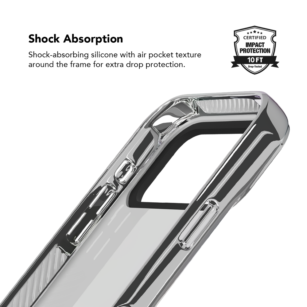 Mulberry iPhone case — Chrome, interior view showing soft liner and mirrored silver edge