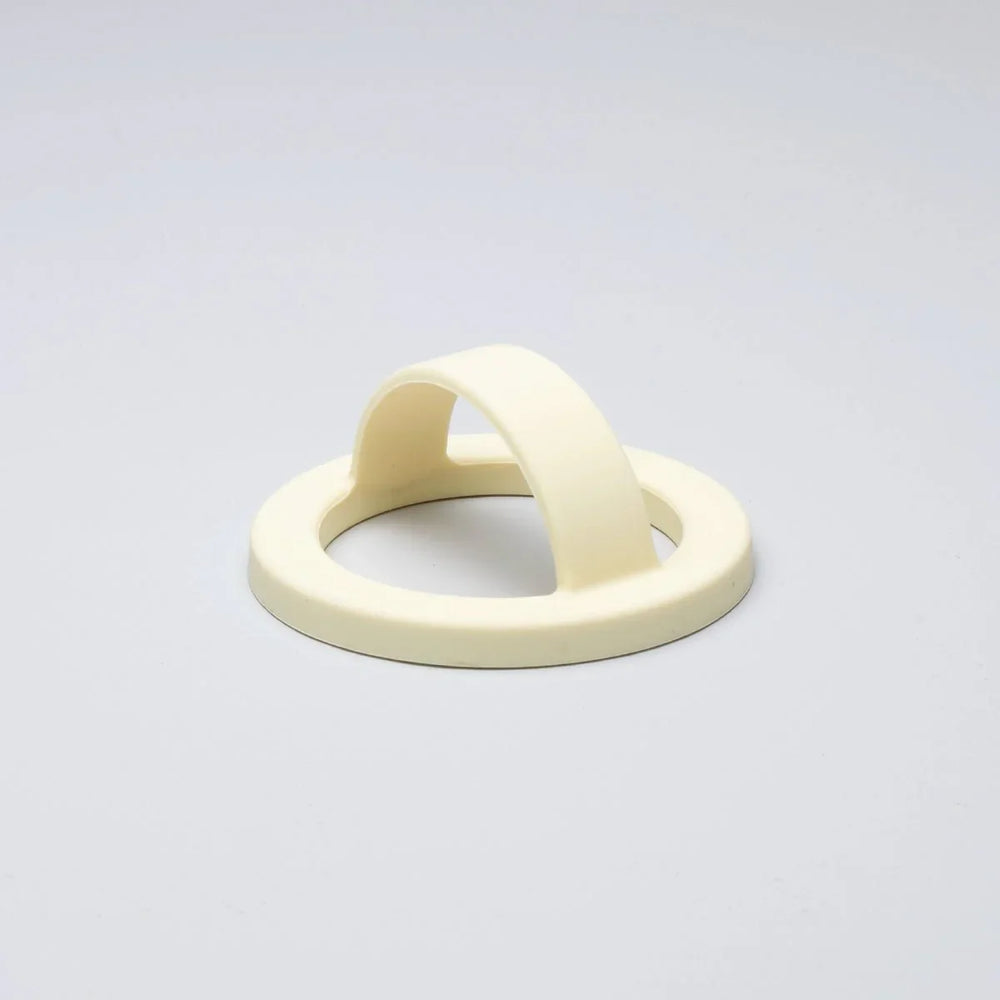 Custard butter yellow silicone MagSafe loop grip with magnetic ring and finger loop