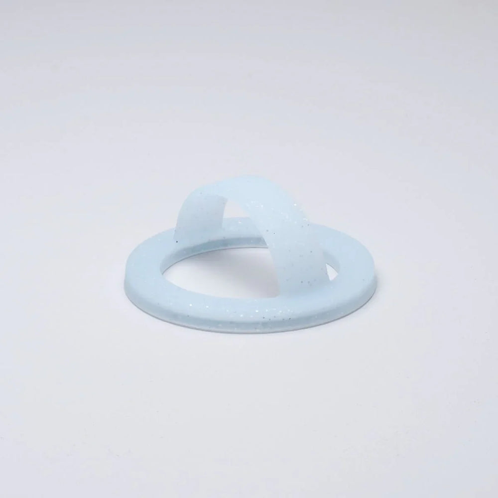 Ice Glint blue glitter silicone MagSafe loop grip with magnetic ring and finger loop