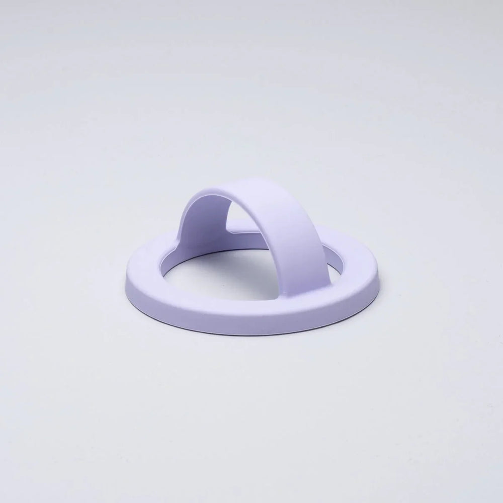 Lilac Milk lilac silicone MagSafe loop grip with magnetic ring and finger loop