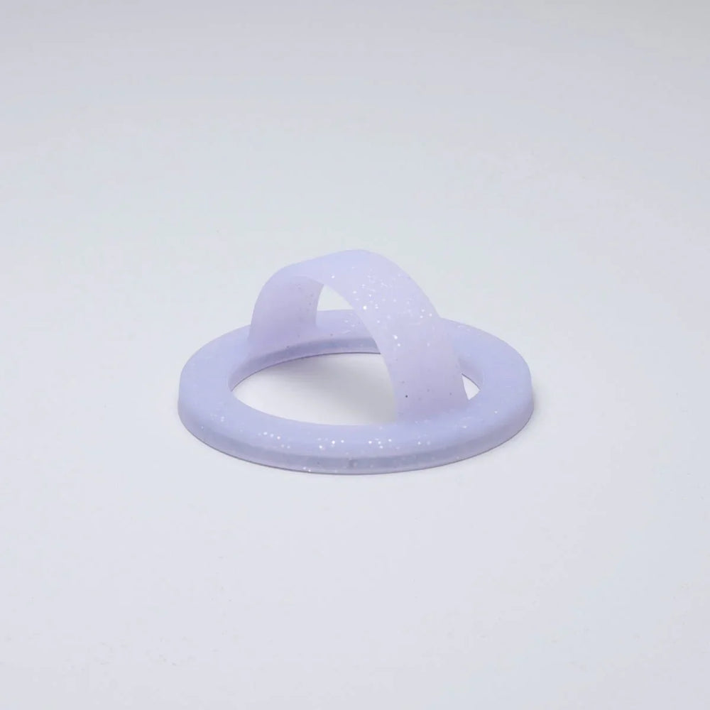 Lavender Glint lavender glitter silicone MagSafe loop grip with magnetic ring and finger loop