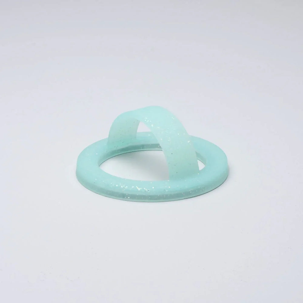 Mint Glint mint glitter silicone MagSafe loop grip with magnetic ring and finger loop