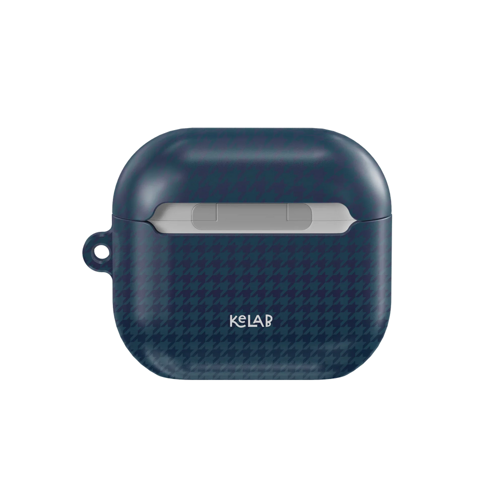 Midnight Weave | Blue Houndstooth AirPods Case - KELAB